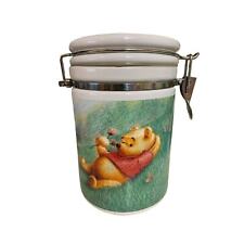 Simply Pooh Vintage 8 inch Canister Lock Tight Lid Ceramic  picture