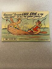 Vintage Lake Erie Comic Humor Fishing Post Card 4C-H181 picture