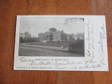 1906 Postcard Posted ADAMS LIBRARY, CHELMSFORD MASS. RPPC B&W picture