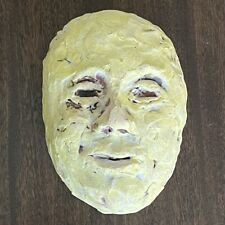 Handmade Clay Face Wall Sculpture Unglazed Painted Small Weird Wonderful Pottery picture