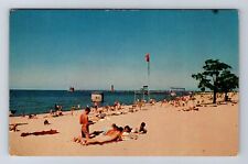 Grand Haven MI-Michigan, Grand Haven State Park Beachside, Vintage Postcard picture
