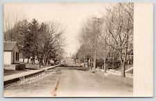 Shullsburg Wisconsin~East Water Street Homes~Hanging Lamp~Dirt Road~c1912 RPPC picture
