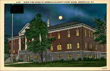 Postcard: G-83 NIGHT-TIME SCENE OF GREENVILLE COUNTY COURT HOUSE SC picture