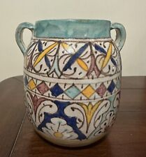 Vintage Morrocan Table Vase Moorish Traditional Design 5.5” Handmade Andalusian picture