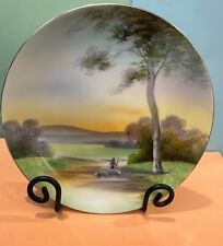 Rare Sized Noritake 6 1/4“ Hand Painted Hanging Plate ca 1910 picture