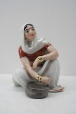 Vintage porcelain statuette USSR, Indian woman with millstones Kyiv, Soviet Time picture