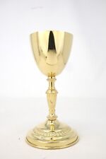 High Polished Brass Simple Embossed Chalice for Church or Chapel Use 7 1/2 In picture