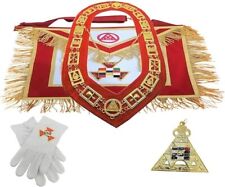 Masonic Royal Arch PHP  Past High Priest Apron, Chain Collar, Jewel and Gloves picture