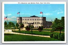 Aquarium And Battery Park New York City Unposted White Border Postcard picture