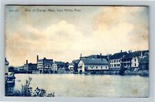Orange MA, View Town from Millers River, c1905 Massachusetts Vintage Postcard picture