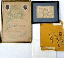 Antique Civil War Soldiers Marriage Certificate w/ Tin Type, Affidavit & Papers picture
