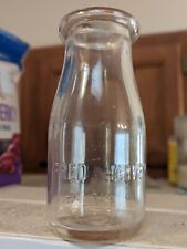 Fred Harvey embossed 1/2 milk bottle - Santa Fe Railroad car milk bottle picture