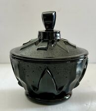 Vintage Indiana Glass Tiara Black Covered Sugar Bowl picture