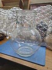 Vintage Italian Clear Glass Pitcher/Jug. Heavy Large Really Unique Piece picture