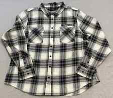 NEW HARLEY DAVIDSON 96478-23VW Women's XL WOVEN BLACK PLAID RETRO WINGED picture