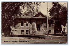 Clarion Iowa IA RPPC Photo Postcard Public Library Public Library 1910 Antique picture