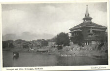 PC INDIA, KASHMIR, SRINAGAR, MOSQUE AND CITY, Vintage Postcard (b33570) picture