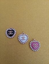 Lot Of 3 Stamped Chanel Zipper Pull Button Charms picture
