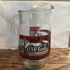 Vintage 1970s 9-Inch Coca-Cola Pitcher Stained-Glass Design picture