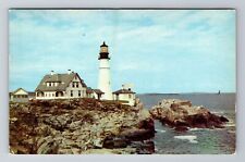 Portland ME-Maine, Portland Head Light, Antique, Vintage c1959 Souvenir Postcard picture
