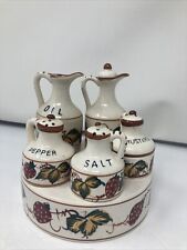 Vintage 1950's Fred Roberts Co. Strawberry Cruet Condiment Set Made In Japan  picture