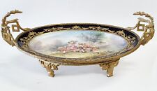 XL Antique FRENCH Hand Painted SEVRES PORCELAIN CHARGER CENTERPIECE Oval PLATE picture