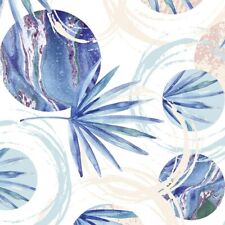 (2) Two Individual Decoupage Paper Napkins - Blue White Floral Flowers Botanical picture