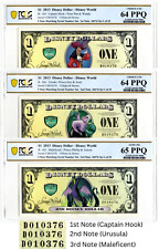 2013 $1 Disney Dollar 3X MATCHING SET OF 3 NOTES (D010376) PCGS GRADED 64/65PPQ picture