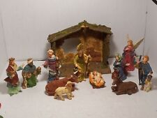 Vintage Creative Ceramics No.418870 Poly Resin 11 Piece Nativity Set With Creche picture