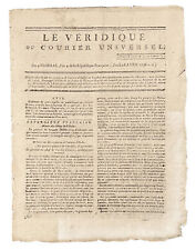 LE VERIDIQUE or COURIER UNVIVERSEL April 28, 1796 Victories of General Bonaparte picture