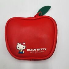 Vintage 2002 Hello Kitty Sanrio Red Apple Coin Purse Zip Pouch Makeup 4