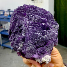 2.84LB Rare Natural purple cubic fluorite mineral crystal sample/China picture