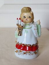 Vintage Lefton 1950's Christmas Angel Figurine Japan Spaghetti Trim picture