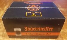 VTG (Set of 6) Jagermeister Frosted 1oz Embossed logo Shot Glasses NEW IN BOX picture