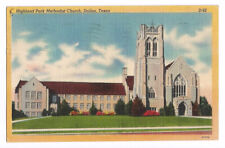 Dallas TX Postcard Texas Highland Park Methodist Church picture