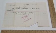 1901 receipt MOTOR CAR with Extra Lights 1½ hrs - Lincoln, Neb. - listing #4363 picture
