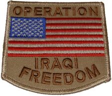 OIF OPERATION IRAQI FREEDOM W/ USA AMERICAN FLAG PATCH VETERAN DESERT TAN picture