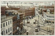 Birds Eye View Street Scene Central Square & Ave Lynn MA Posted 1906 Postcard picture