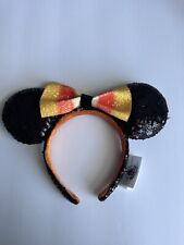 Disney Parks Limited Party Minnie Ears Sequins Halloween Candy Corn Bow Headband picture