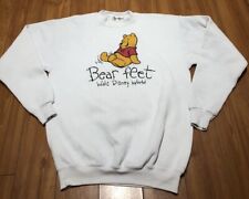 Vintage Disney Winnie Pooh Sweatshirt Sweater White Medium Bear Feet picture
