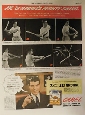 1942 Camel Joe Di Maggio Vintage Print Ad Baseball Legend Cigarette Batting Ball picture