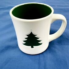 STARBUCKS 2008 Holiday Mug White Green Christmas Tree Coffee Cup picture