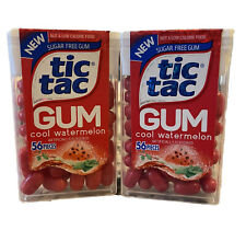 Tic Tac Cool Watermelon  Sugar Free Gum Lot of 2 pkg 56 Pieces Per Package picture
