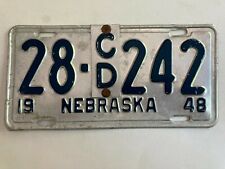 1948 Nebraska License Plate Commercial Truck with CD Metal Weight Tab picture