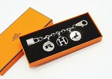Hermes Amulette 3 Charms Cadena Logo Horse Dog Key Chain picture