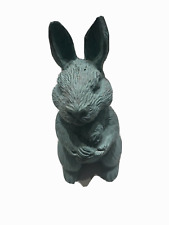 Bunny Rabbit 3 inches Holding a Carrot   Resin Vintage picture