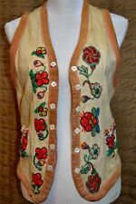 Antique Buckskin Leather Beaded Native American Santee Sioux Vest Prairie Tribe picture