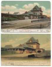 Springfield MA Union Train Station Railroad Lot of 2 Old Postcards Massachusetts picture