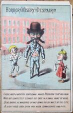 Keno Gambling Man Broke, Girl & Doll 1880s Victorian Trade Card - Color Litho picture