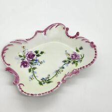 Vintage Porcelain Trinket Dish Vanity Dresser Dish Floral Unique Design picture